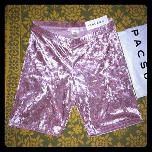 PacSun LA Hearts Velvet Biker Shorts XS